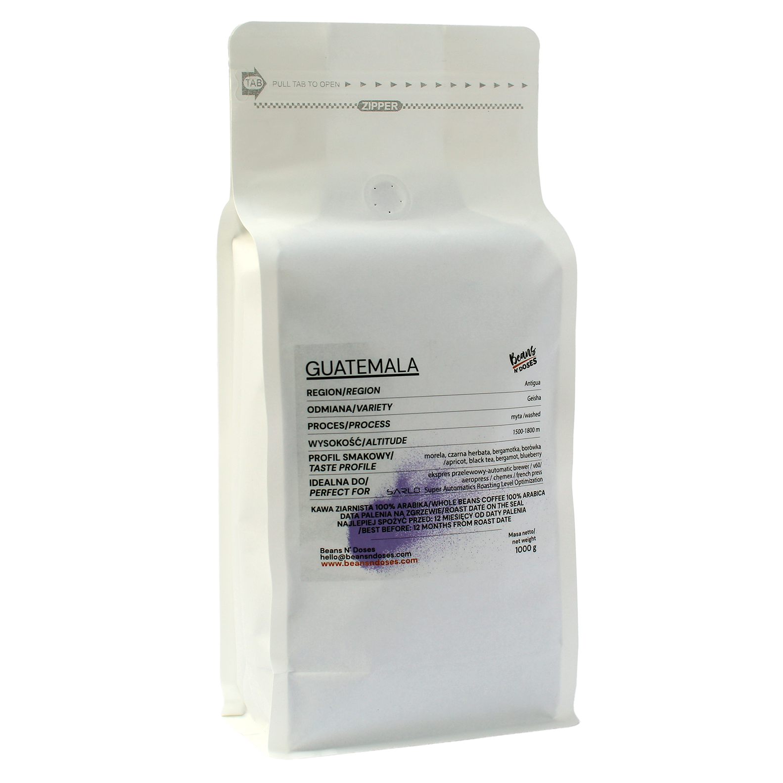 Kawa ziarnista - filter coffee - Speciality Gwatemala Geisha - Black like my soul - obrazek 4